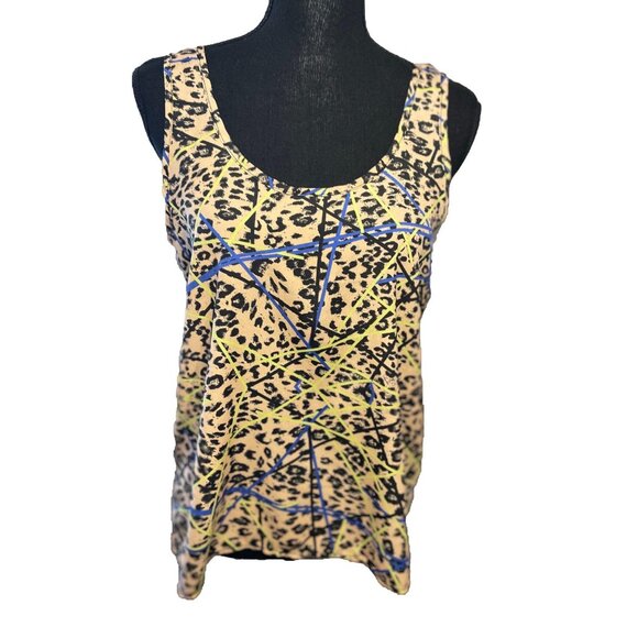 LUSH Cheetah Print Tank - Open Back scoop neck 80's - Picture 1 of 7